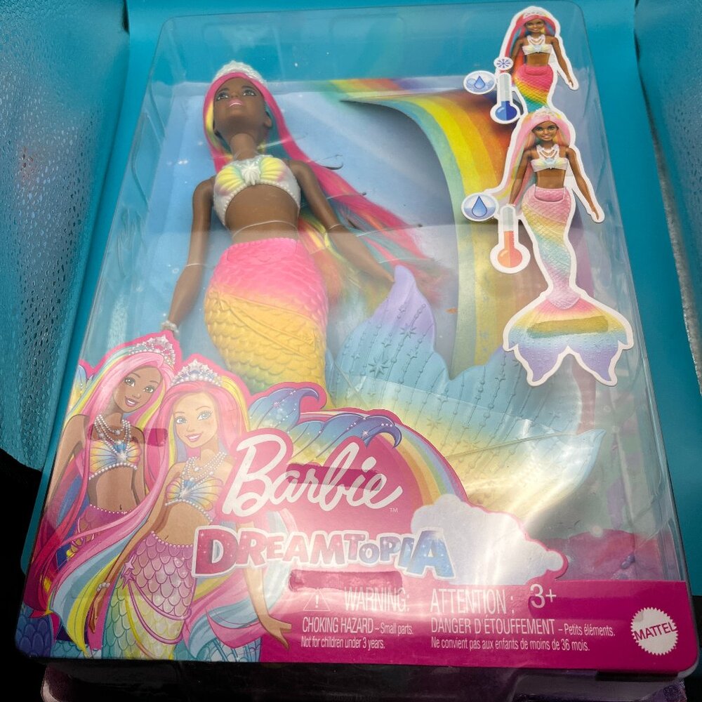 Barbie Dreamtopia Magic Mermaid Rainbow Fashion Doll Water Activated Brand New